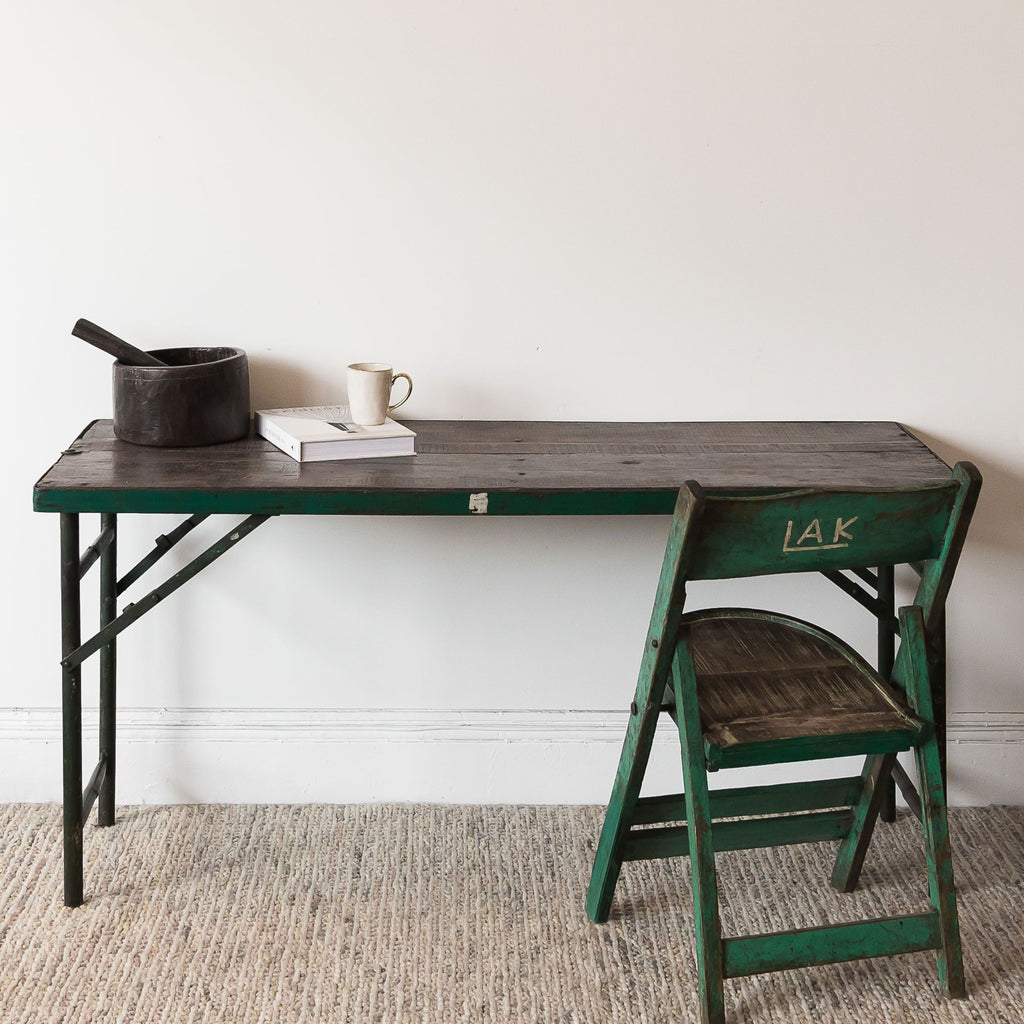 Reclaimed Folding Table - Forest Green